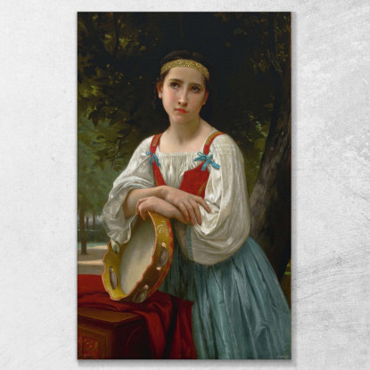 Bohemian Con Tamburo Basco William Bouguereau wbg23 quadro stampato su tela
