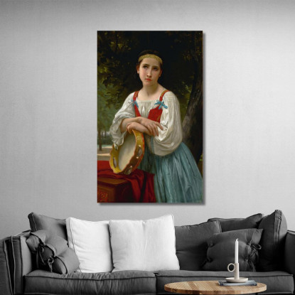 Bohemian Con Tamburo Basco William Bouguereau wbg23 quadro stampato su tela