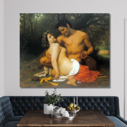 Fauno E Baccante William Bouguereau wbg38 quadro stampato su tela