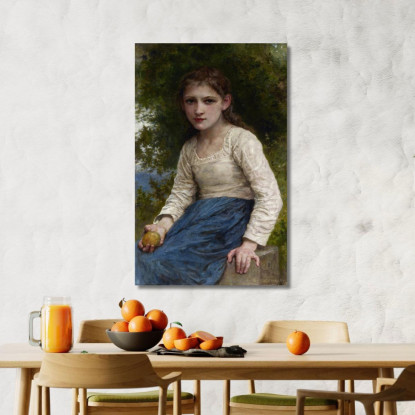 Ragazza Con Una Mela William Bouguereau wbg45 quadro stampato su tela
