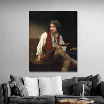 Mandolino Italiano William Bouguereau wbg50 quadro stampato su tela