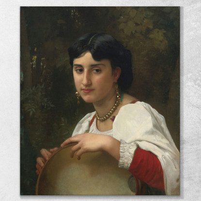 Tamburello Italiano William Bouguereau wbg51 quadro stampato su tela