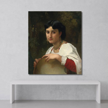 Tamburello Italiano William Bouguereau wbg51 quadro stampato su tela