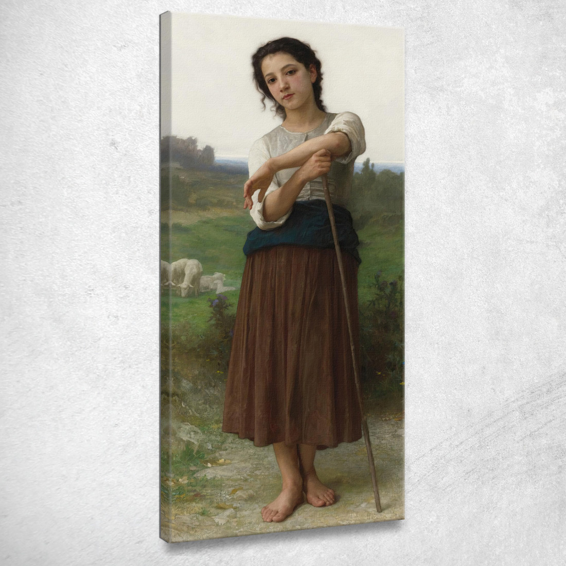 Giovane Pastorella In Piedi William Bouguereau wbg53 quadro stampato su tela Giovane Pastorella In Piedi William Bouguereau wbg53 quadro stampato su tela