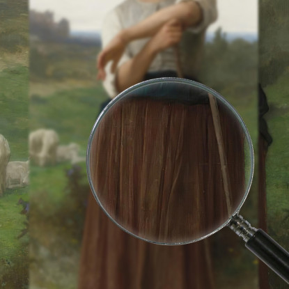 Giovane Pastorella In Piedi William Bouguereau wbg53 quadro stampato su tela