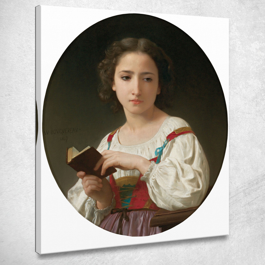 Il Libro Delle Ore William Bouguereau wbg86 quadro stampato su tela Il Libro Delle Ore William Bouguereau wbg86 quadro stampato su tela