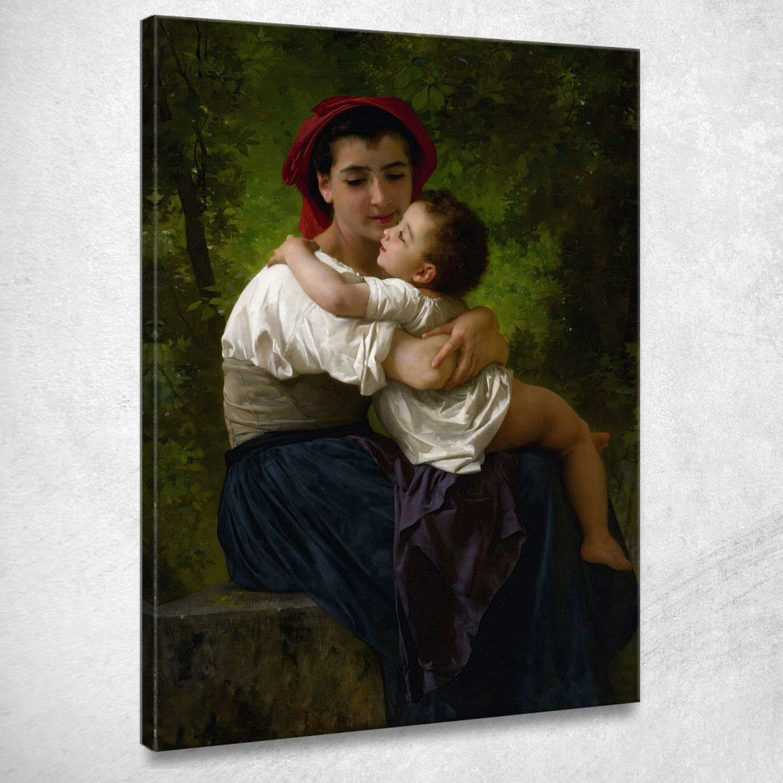 Il Piccolo Abbraccio William Bouguereau wbg87 quadro stampato su tela Il Piccolo Abbraccio William Bouguereau wbg87 quadro stampato su tela