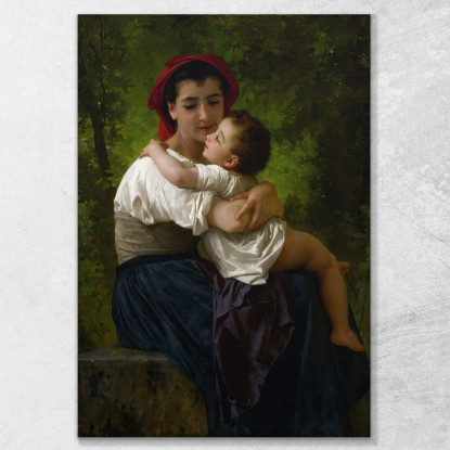 Il Piccolo Abbraccio William Bouguereau wbg87 quadro stampato su tela
