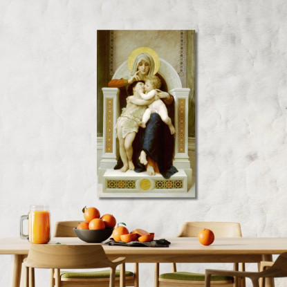Madonna Con Bambino E Giovanni Battista William Bouguereau wbg114 quadro stampato su tela