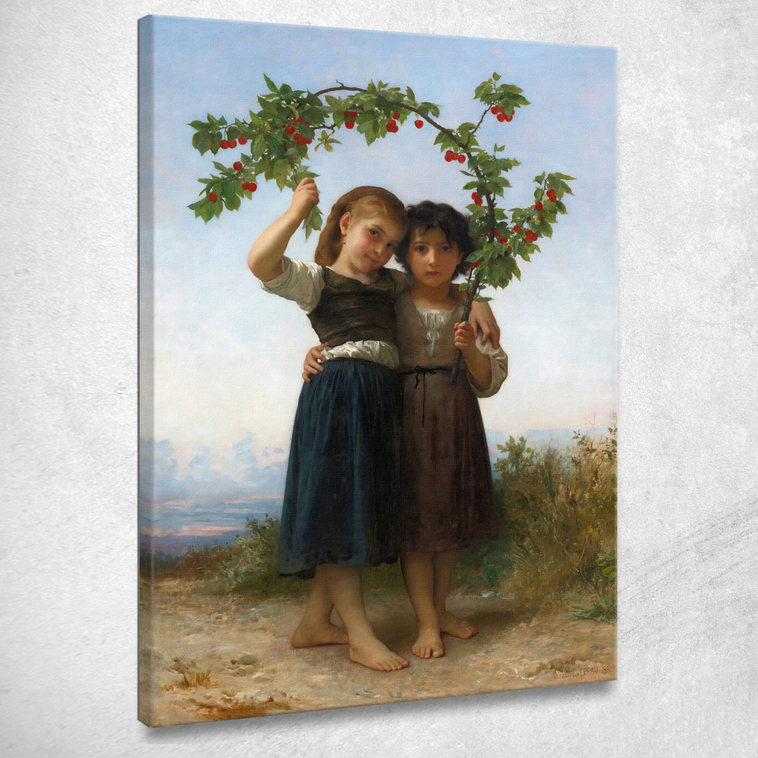 Il Ramo Di Ciliegio William Bouguereau wbg156 quadro stampato su tela Il Ramo Di Ciliegio William Bouguereau wbg156 quadro stampato su tela