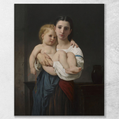 La Sorella Maggiore 2 William Bouguereau wbg157 quadro stampato su tela