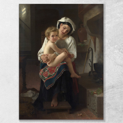 Giovane Madre Che Guarda Il Suo Bambino William Bouguereau wbg182 quadro stampato su tela