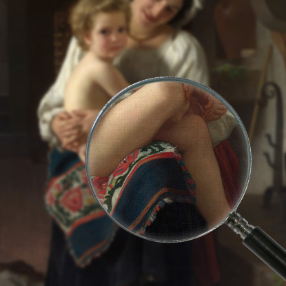 Giovane Madre Che Guarda Il Suo Bambino William Bouguereau wbg182 quadro stampato su tela