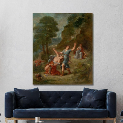 The Spring Eurydice Bitten By A Serpent While Picking Flowers Eurydice S Death Eugène Delacroix canvas print