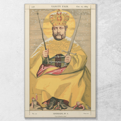 Vanity Fair Royalty La Civilization Russe Alessandro Ii Imperatore Di Russia 16 Ottobre 1869 James Tissot quadro stampato su tel