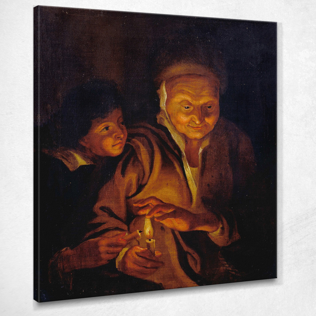 Un Ragazzo Che Accende Una Candela Da Quella Tenuta Da Una Vecchia Donna Peter Paul Rubens ppr1 quadro stampato su tela Un Ragazzo Che Accende Una Candela Da Quella Tenuta Da Una Vecchia Donna Peter Paul Rubens ppr1 quadro stampato su tela