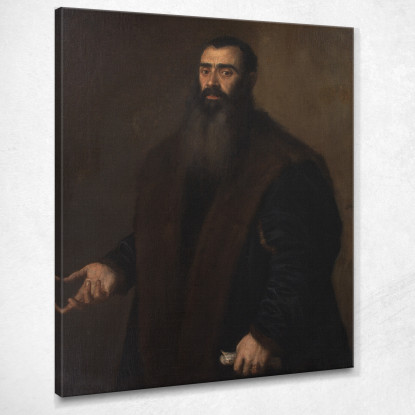 Ritratto Del Mercante E Collezionista Di Norimberga Willibald Imhoff Il Vecchio 1519-1580 Titian Tiziano Vecellio quadro stampat