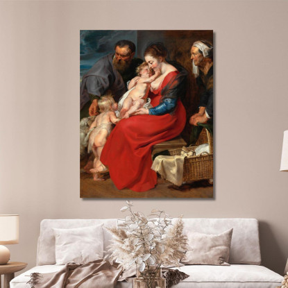 La Sacra Famiglia Con I Santi Elisabetta E Giovanni Battista Peter Paul Rubens ppr248 quadro stampato su tela