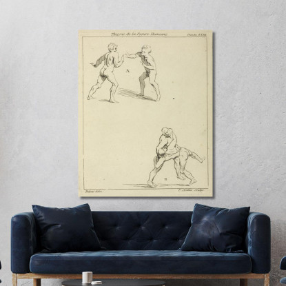 Two Pairs Of Figures One Pair Extending Right Arms Toward Each Other The Other Pair Wrestling Peter Paul Rubens canvas print