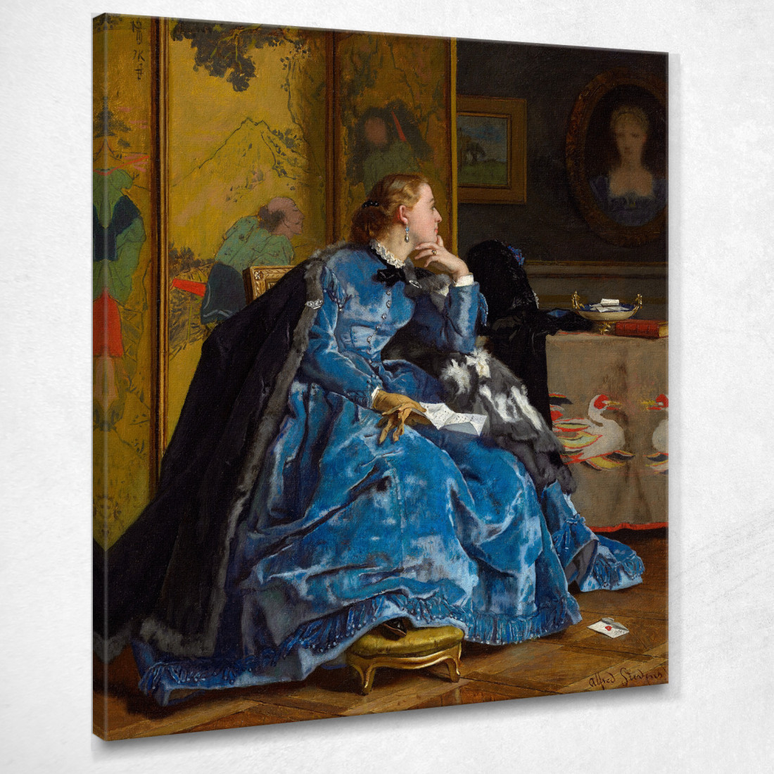Una Duchessa Il Vestito Blu Alfred Stevens stal2 quadro stampato su tela Una Duchessa Il Vestito Blu Alfred Stevens stal2 quadro stampato su tela