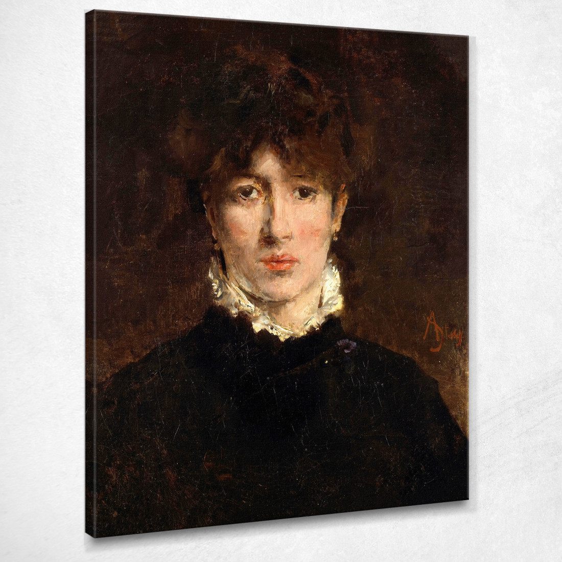 Un Ritratto Di Una Donna Che Si Pensa Fosse Sarah Bernhardt Alfred Stevens stal3 quadro stampato su tela