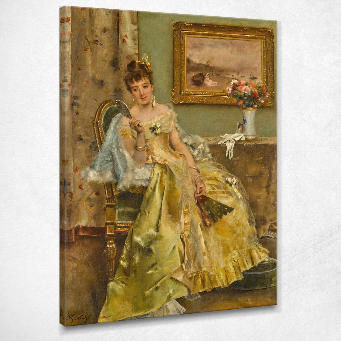 Civetteria Alfred Stevens stal16 quadro stampato su tela Civetteria Alfred Stevens stal16 quadro stampato su tela