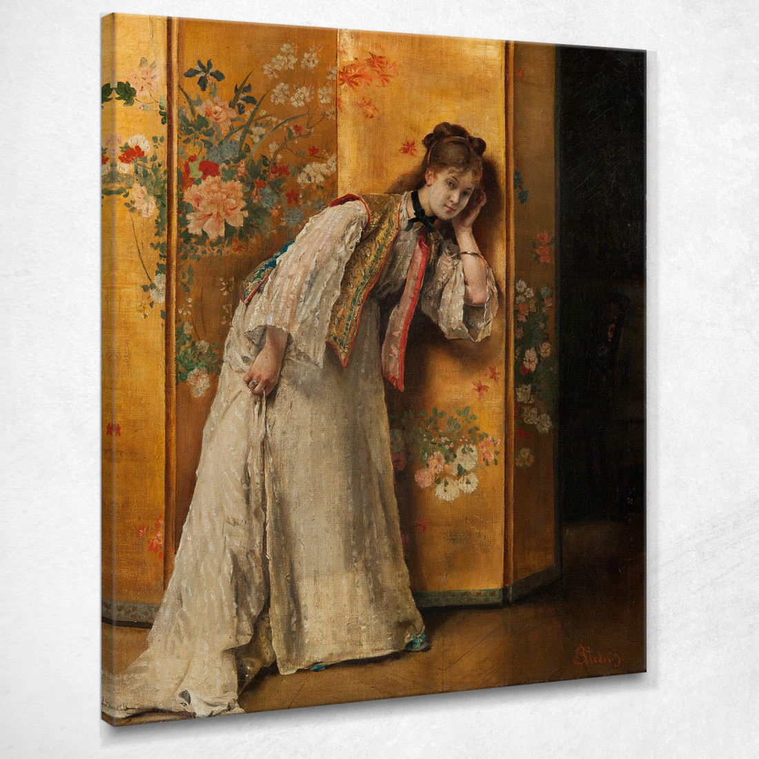 Curioso Alfred Stevens stal17 quadro stampato su tela Curioso Alfred Stevens stal17 quadro stampato su tela