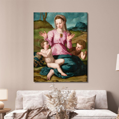 Madonna Col Bambino E San Giovanni Battista Agnolo Bronzino abz8 quadro stampato su tela