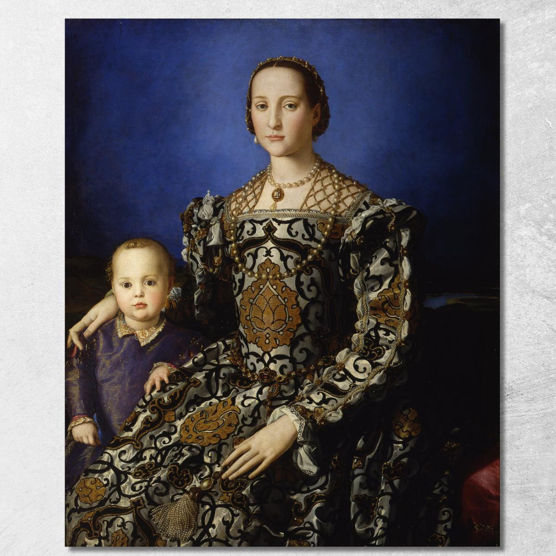 Ritratto Di Eleonora Di Toledo Con Il Figlio Giovanni De Medici Agnolo Bronzino abz13 quadro stampato su tela Ritratto Di Eleonora Di Toledo Con Il Figlio Giovanni De Medici Agnolo Bronzino abz13 quadro stampato su tela