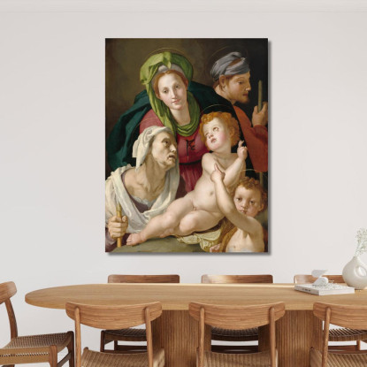 La Sacra Famiglia Agnolo Bronzino abz20 quadro stampato su tela