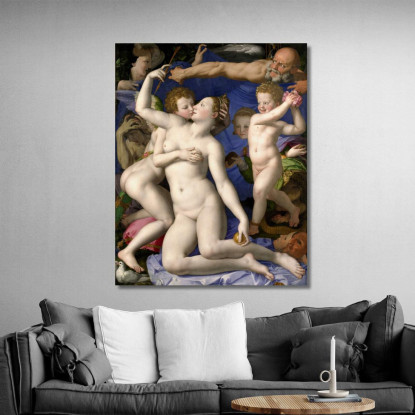 Venere Cupido Follia E Tempo Agnolo Bronzino abz23 quadro stampato su tela