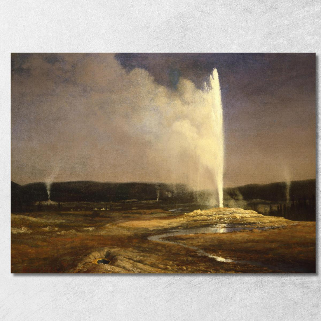 Geyser A Yellowstone Albert Bierstadt abr27 quadro stampato su tela Geyser A Yellowstone Albert Bierstadt abr27 quadro stampato su tela