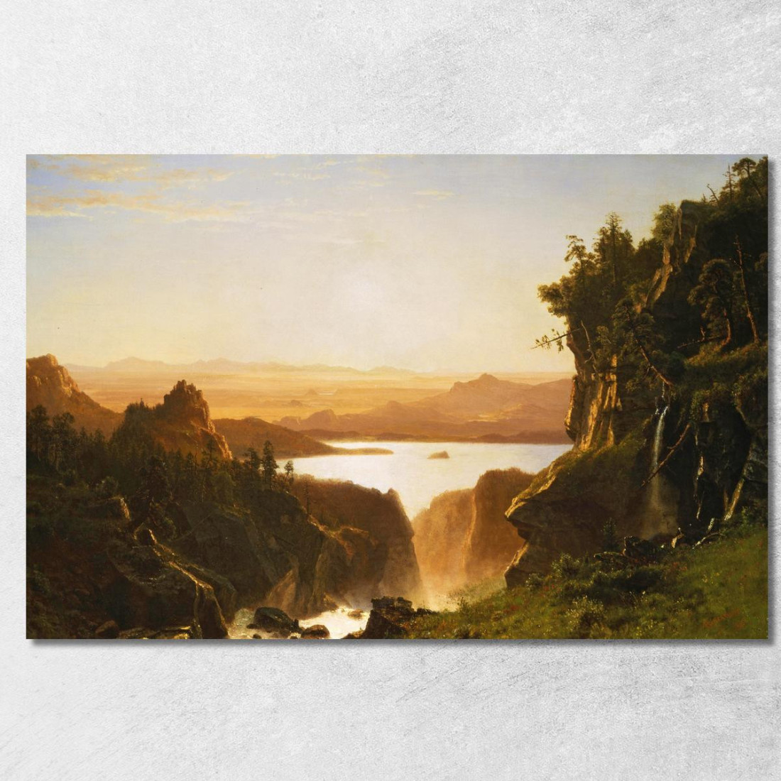 Gamma Wyoming Del Fiume Wind Island Del Lago Dell'Isola Albert Bierstadt abr41 quadro stampato su tela Gamma Wyoming Del Fiume Wind Island Del Lago Dell'Isola Albert Bierstadt abr41 quadro stampato su tela