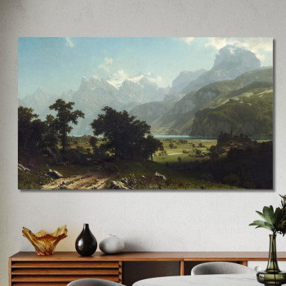 Lago Dei Quattro Cantoni Albert Bierstadt abr43 quadro stampato su tela