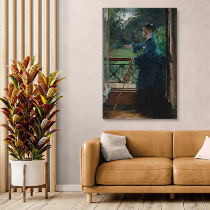 Donna Sul Balcone Alfred Stevens stal27 quadro stampato su tela