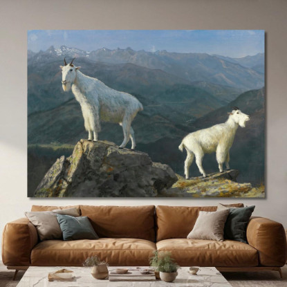 Capre Di Montagna Albert Bierstadt abr67 quadro stampato su tela
