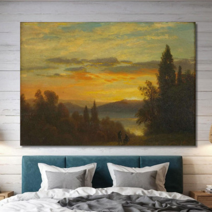 Sul Fiume Hudson Vicino A Irvington Albert Bierstadt abr76 quadro stampato su tela
