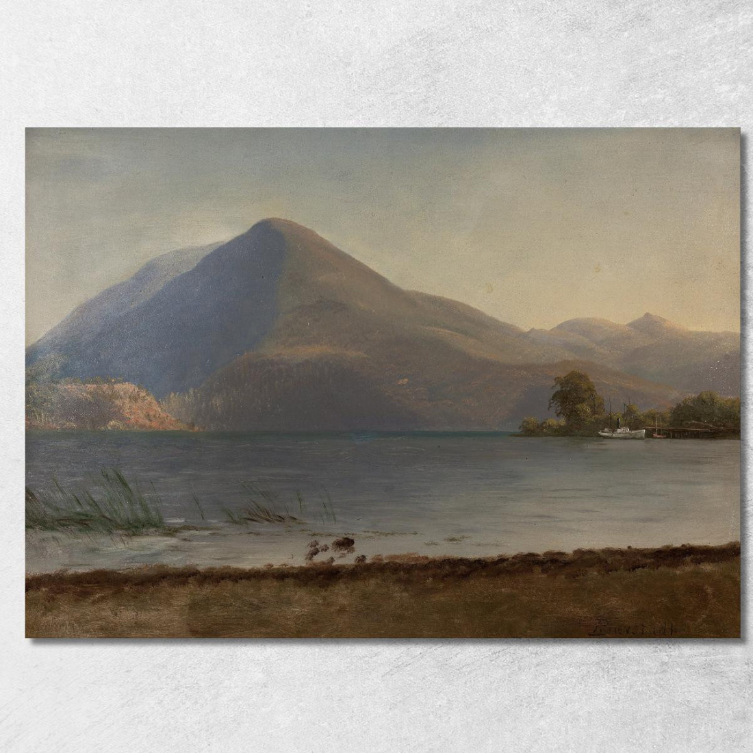 Sull'Hudson Albert Bierstadt abr77 quadro stampato su tela Sull'Hudson Albert Bierstadt abr77 quadro stampato su tela