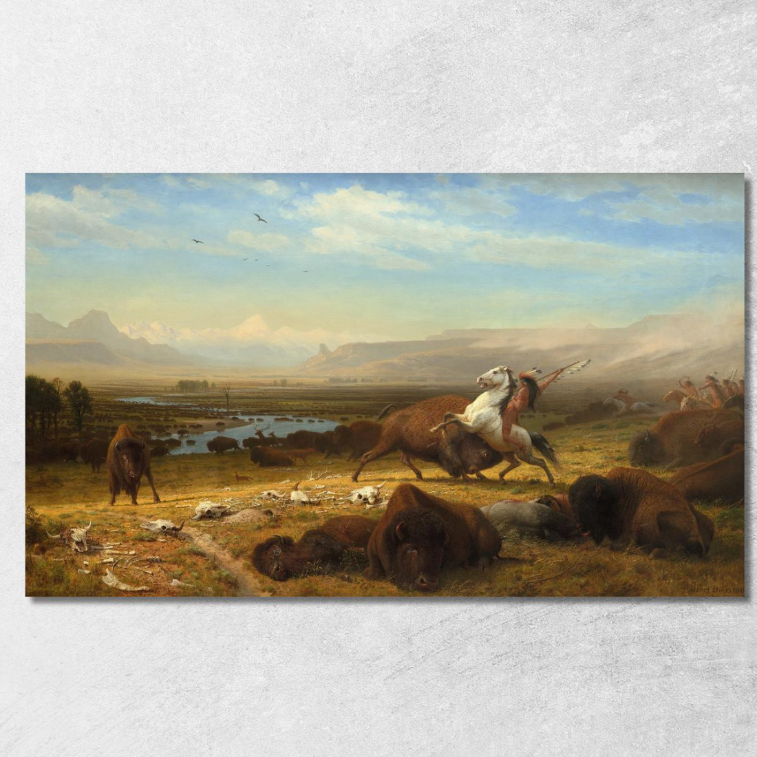 L'Ultimo Dei Bufali Albert Bierstadt abr108 quadro stampato su tela L'Ultimo Dei Bufali Albert Bierstadt abr108 quadro stampato su tela