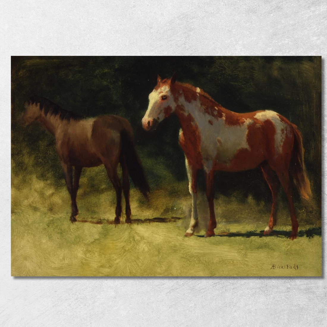 Due Cavalli Albert Bierstadt abr119 quadro stampato su tela Due Cavalli Albert Bierstadt abr119 quadro stampato su tela