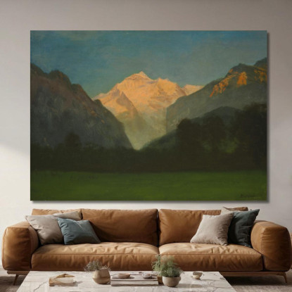 Vista Del Glacier Park O Tramonto Sul Picco Albert Bierstadt abr127 quadro stampato su tela