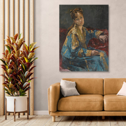 La Signora In Blu Alfred Stevens stal39 quadro stampato su tela