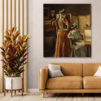 Guardando Un Dipinto Alfred Stevens stal51 quadro stampato su tela