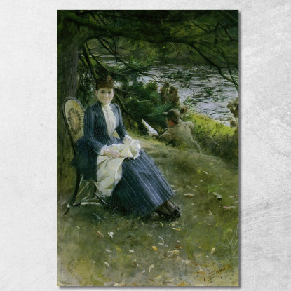 In Scozia La Signora Symons Anders Zorn azn35 quadro stampato su tela