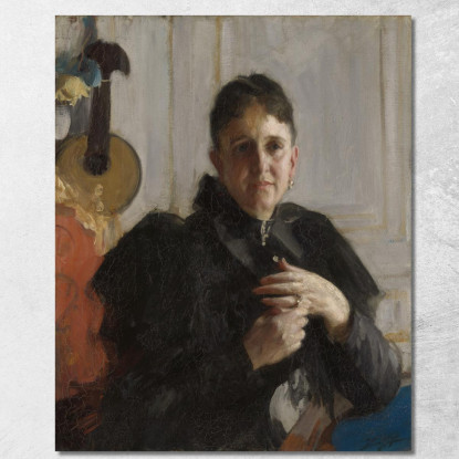 La Signora John Crosby Brown Mary Elizabeth Adams Anders Zorn azn48 quadro stampato su tela