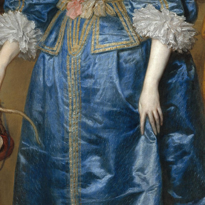La Regina Henrietta Maria Con Sir Jeffrey Hudson Anthony van Dyck avd93 quadro stampato su tela