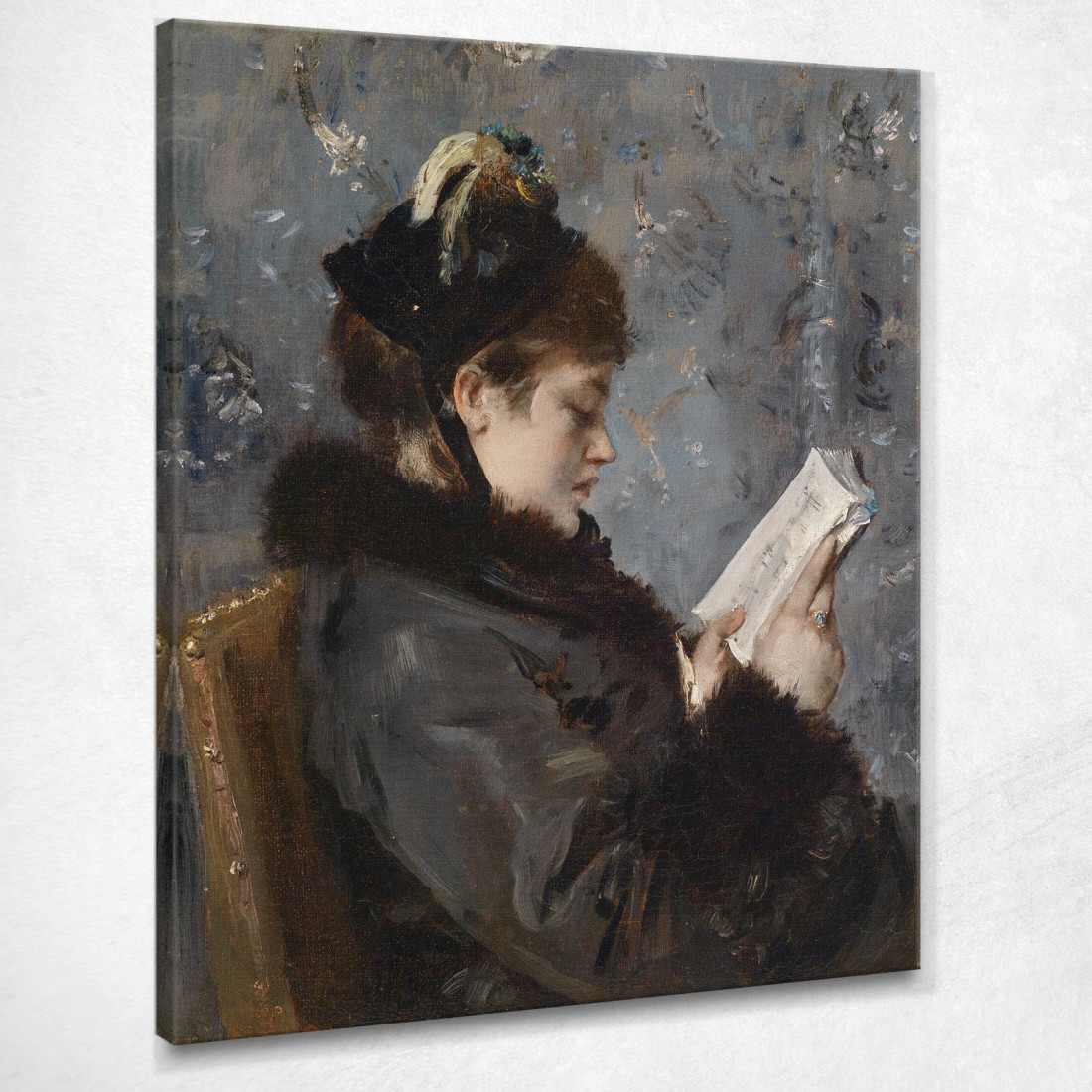 Ritratto Di Una Giovane Donna Alfred Stevens stal73 quadro stampato su tela Ritratto Di Una Giovane Donna Alfred Stevens stal73 quadro stampato su tela