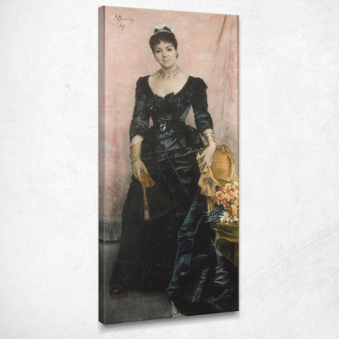 Ritratto Della Baronessa Du Mesnil De Saint-Front Alfred Stevens stal74 quadro stampato su tela Ritratto Della Baronessa Du Mesnil De Saint-Front Alfred Stevens stal74 quadro stampato su tela