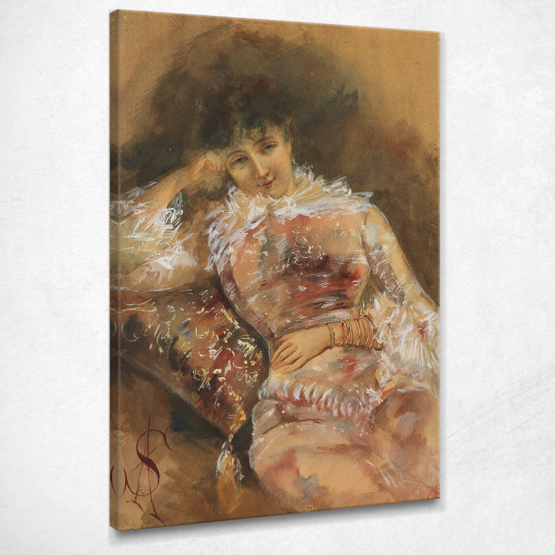 Ritratto Di Sarah Bernhardt Alfred Stevens stal76 quadro stampato su tela Ritratto Di Sarah Bernhardt Alfred Stevens stal76 quadro stampato su tela