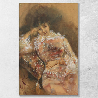 Ritratto Di Sarah Bernhardt Alfred Stevens stal76 quadro stampato su tela